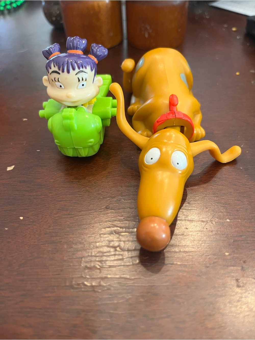 Orange Dog and Green Character Play Figures - Kids Action Toy Set